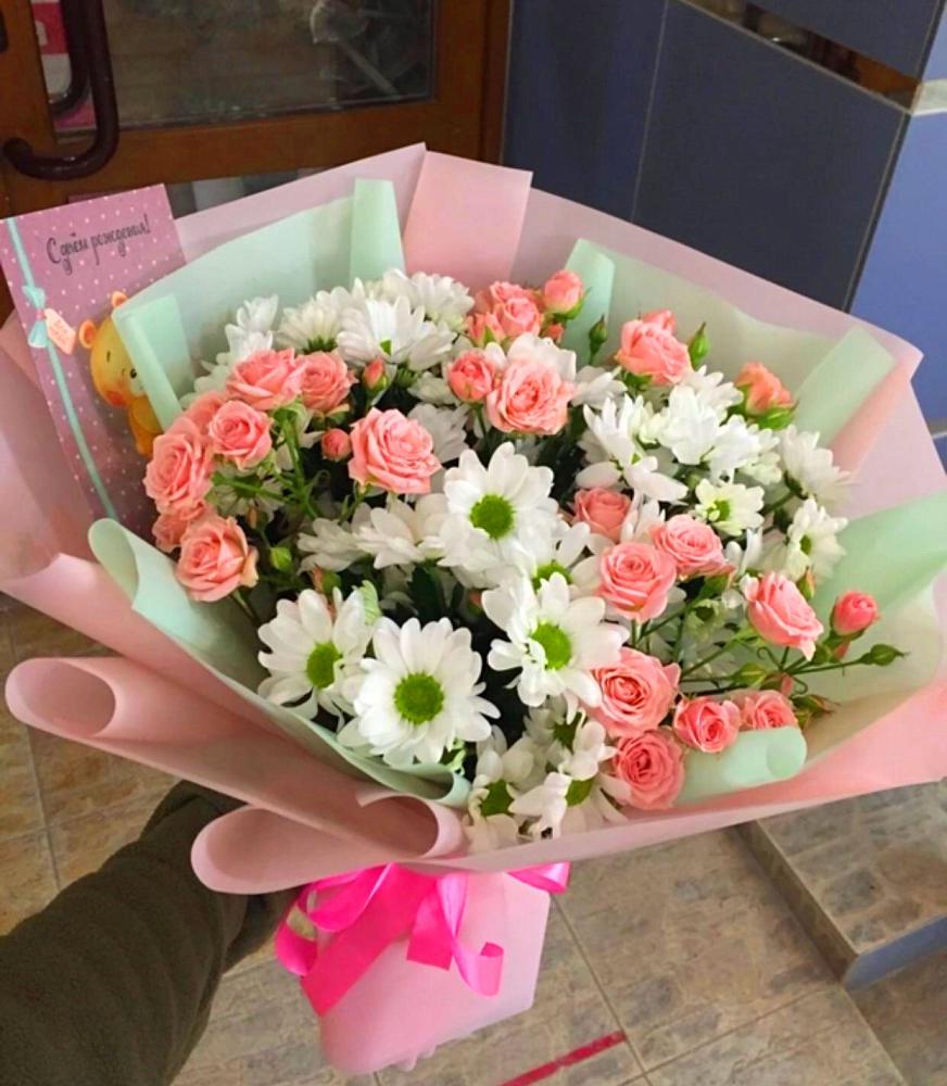 Букет цветов из: Розы и Хризантемы в Южно-Сухокумске
