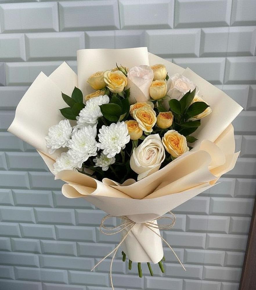 Букет цветов из: Розы и Хризантемы в Южно-Сухокумске