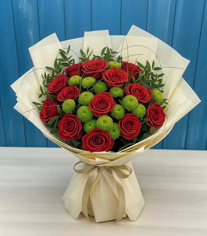 Букет цветов из: Розы и Хризантемы в Южно-Сухокумске